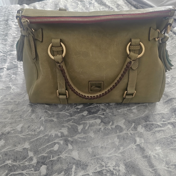 Olive Green Leather Handbag - Picture 1 of 4